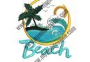 Beach Paradise Embroidery Design for Shirts, Bags & Gifts