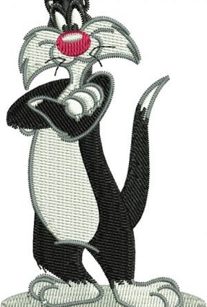 Sylvester Cat Embroidery Digitizing Service for Custom Apparel