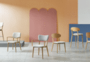 Metal Wood-Grain Chair