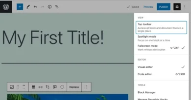 Wordpress website editor